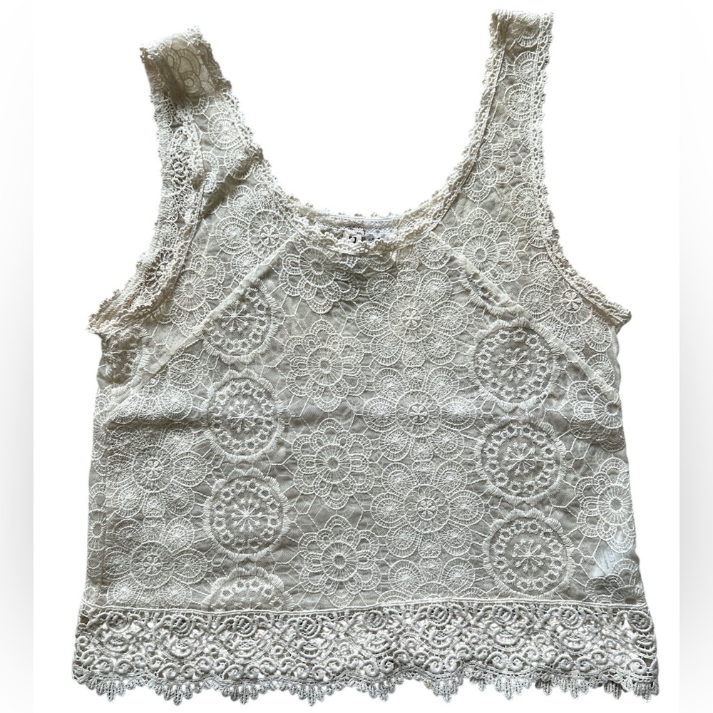 H&M Lace Embroidered Crop Tank Top